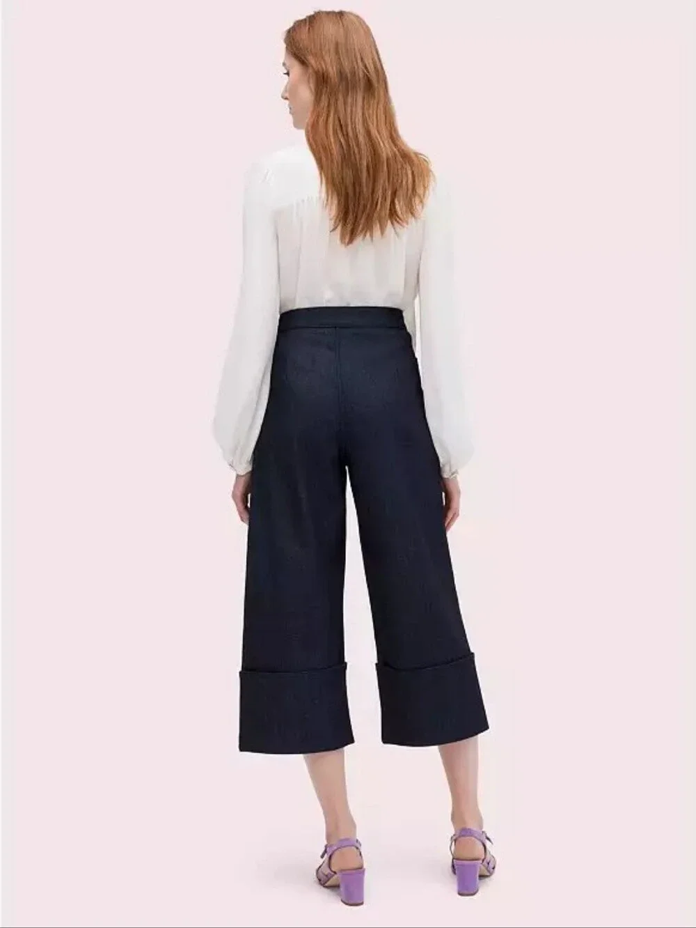 Kate Spade Wide-Leg Cropped Denim Culottes - Dark Indigo SZ 2 New No Tags